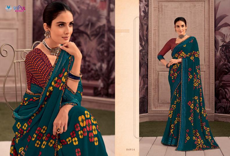 vipul shivani vol 1 georgette shop glamorous styles saree with blouse 