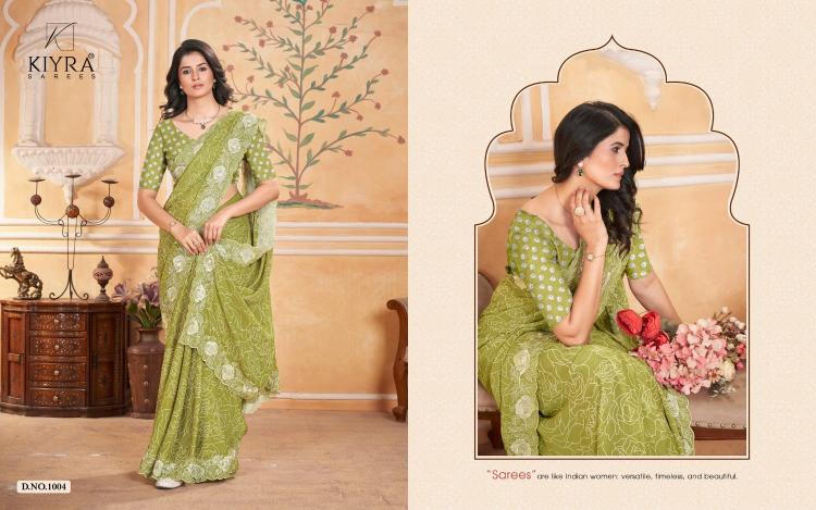 white rose by kiyra dull moss shop trendy sarees online at affordable prices 