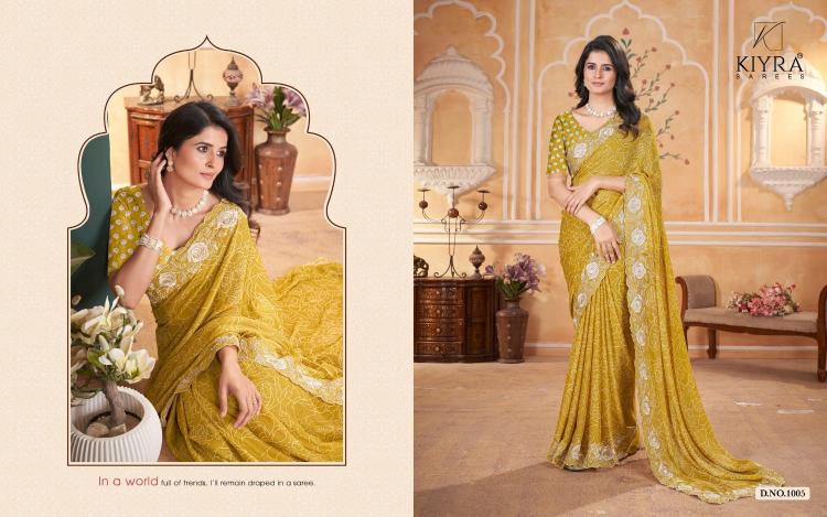 white rose by kiyra dull moss shop trendy sarees online at affordable prices 