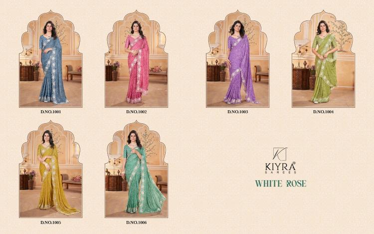 white rose by kiyra dull moss shop trendy sarees online at affordable prices 