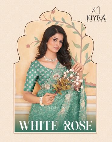 white rose by kiyra dull moss shop trendy sarees online at affordable prices 