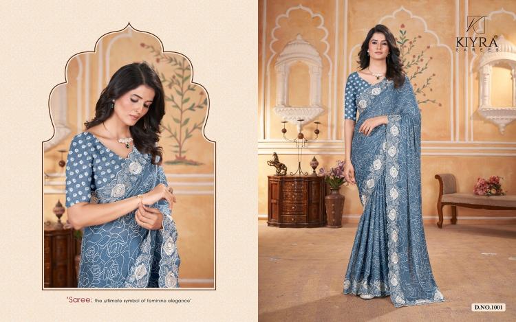 white rose by kiyra dull moss shop trendy sarees online at affordable prices 