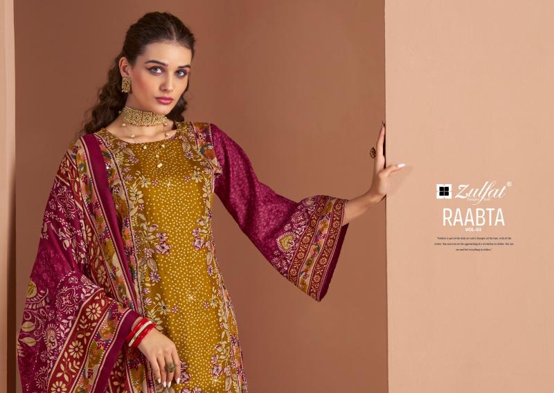 zulfat designer raabta vol 3 jam cotton full stitch big size party wear suits for women