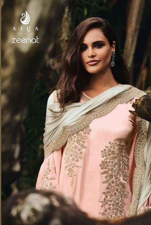aiqa lifestyle zeenat fancy cording work salwar kameez collection 