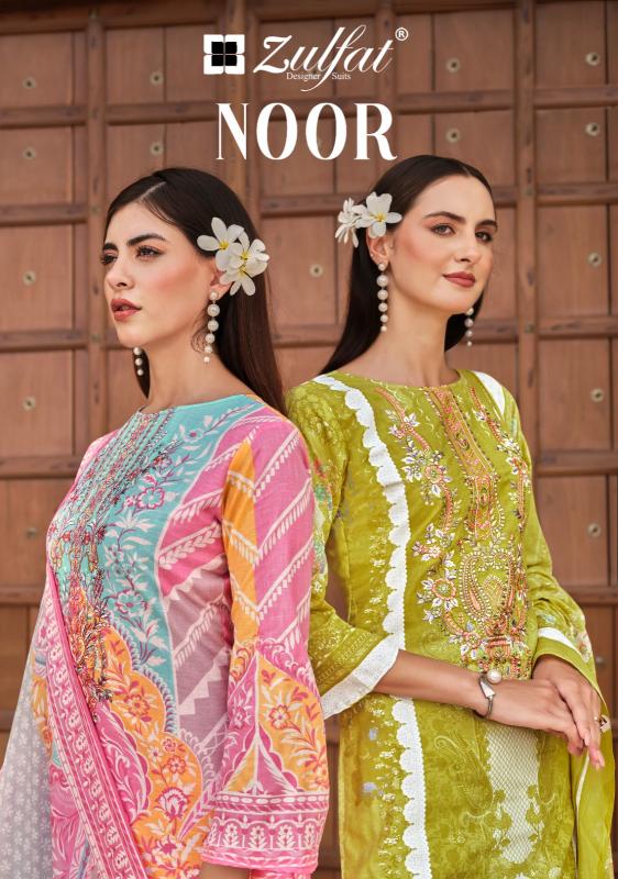 noor by zulfat cotton readymade classic big size 3pcs dress