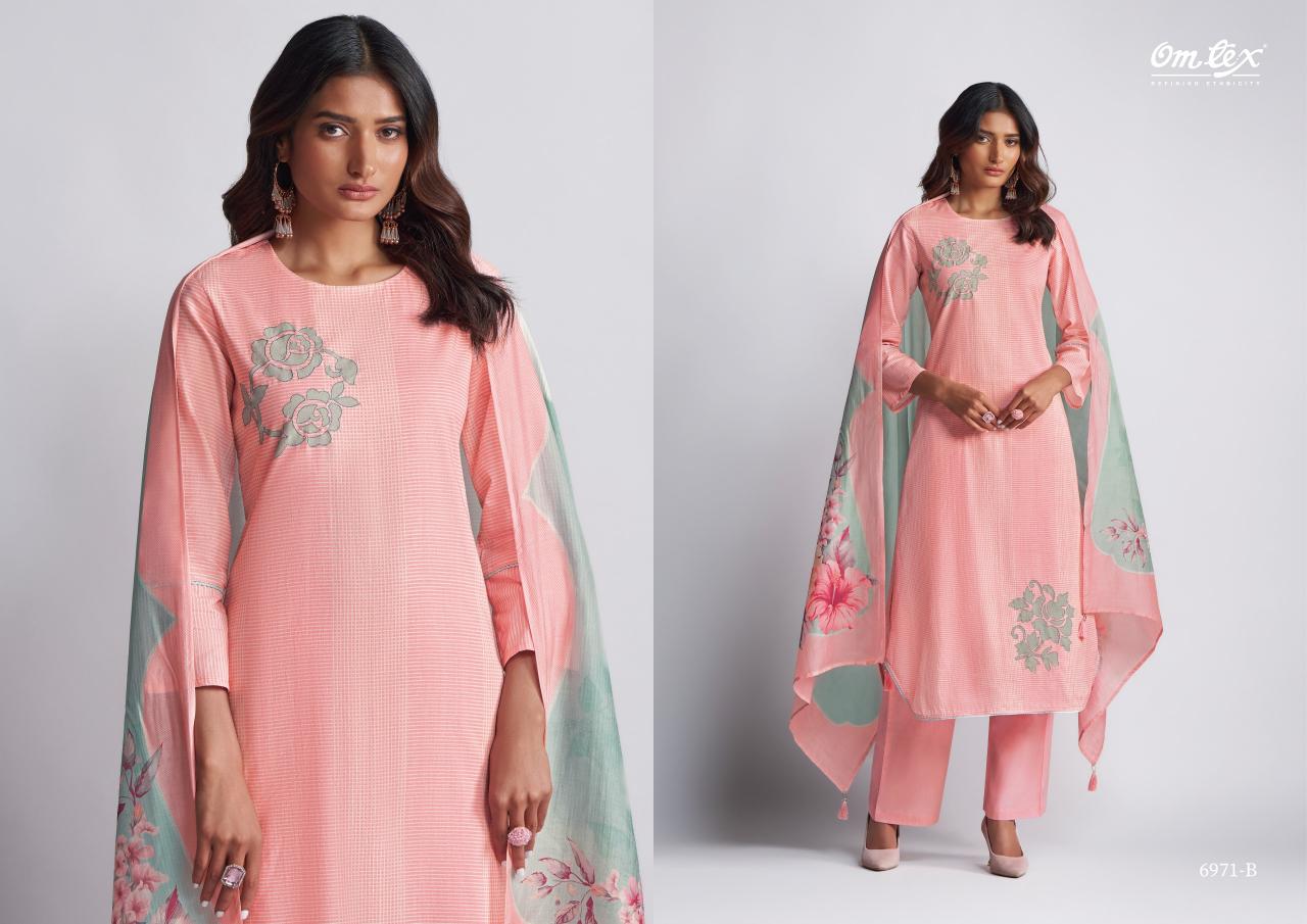 omtex royal heritage lawn cotton traditional wear unstitch 3pcs dress