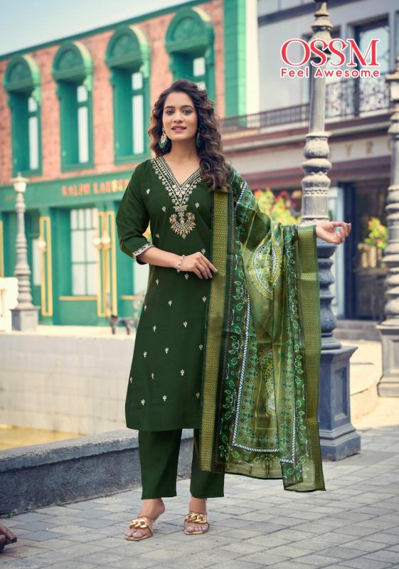 ossm nusrat vol 2 viscose roman silk readymade big size classic suit for ladies 