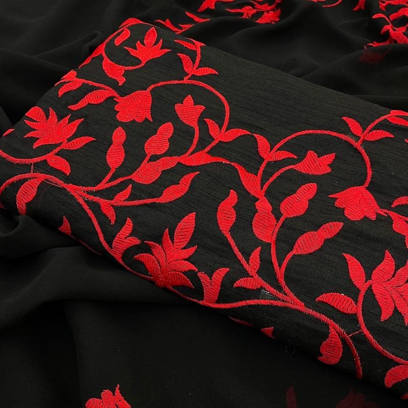 pr ds 733 georgette embroidery thread work designer sarees exports 