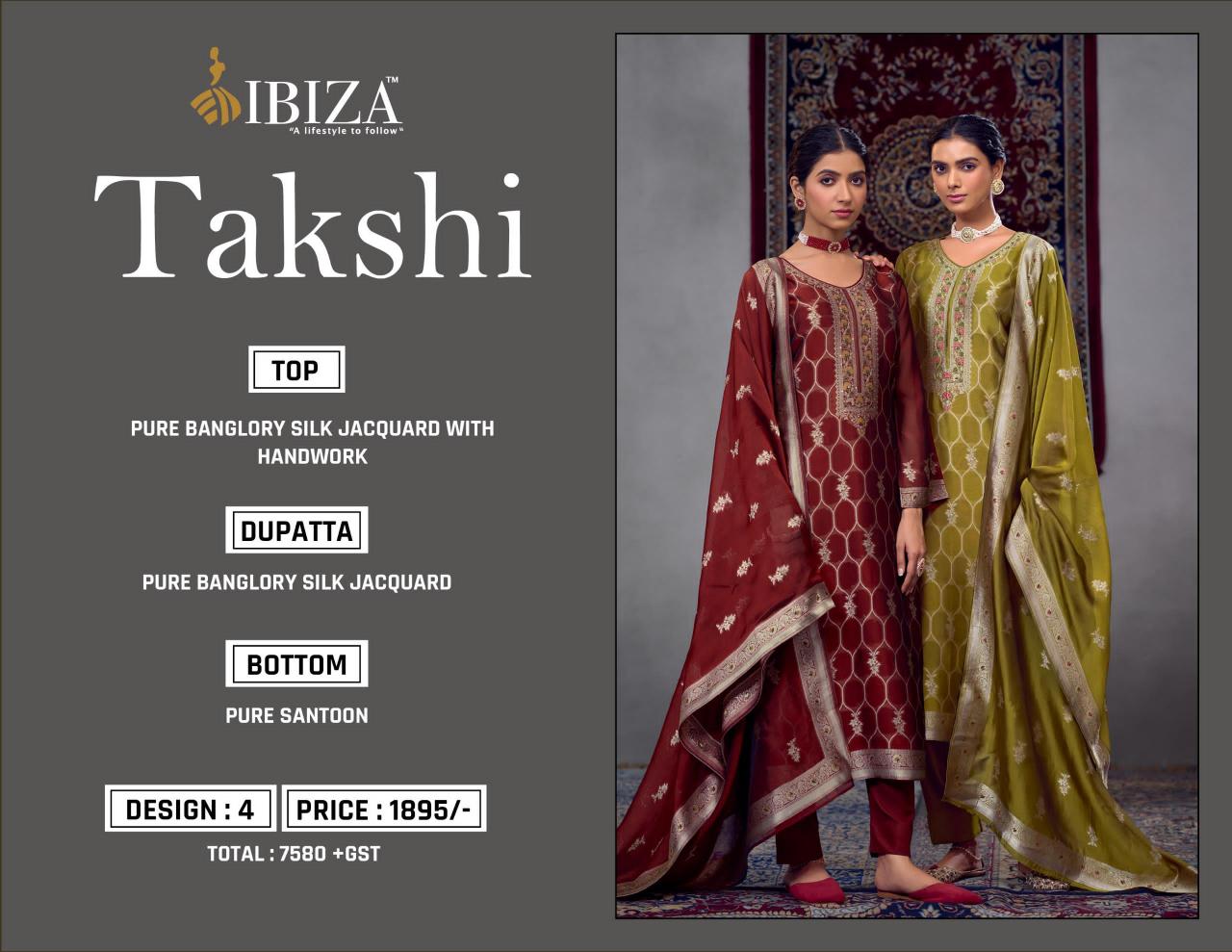 takshi by ibiza banglory silk shop trendy dress material online 
