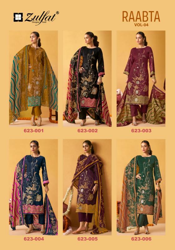 zulfat designer raabta vol 4 jam cotton full stitch big size suits for ladies 