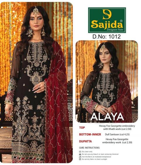 alaya 1012 by sajida designers full stitch big size georgette pakistani suit for women 
