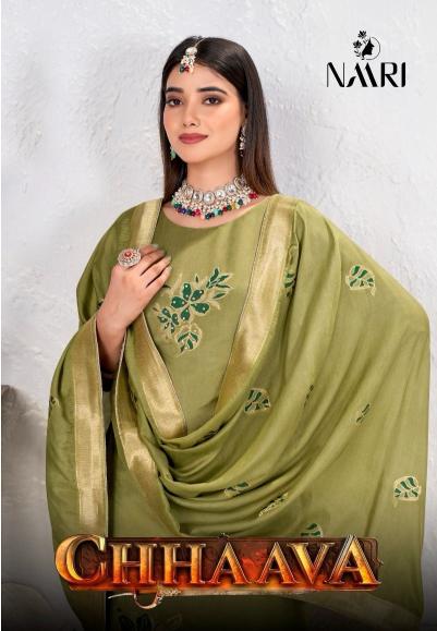 chhaava by naari muslin mina jacquard shop trendy dress for womens 