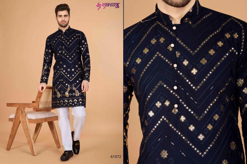 heritage vastra by shubhvastra viscose rayon full stitch exclusive mens kurta