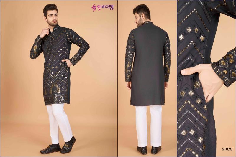 heritage vastra by shubhvastra viscose rayon full stitch exclusive mens kurta