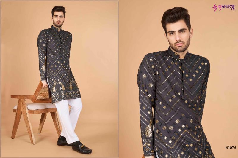 heritage vastra by shubhvastra viscose rayon full stitch exclusive mens kurta