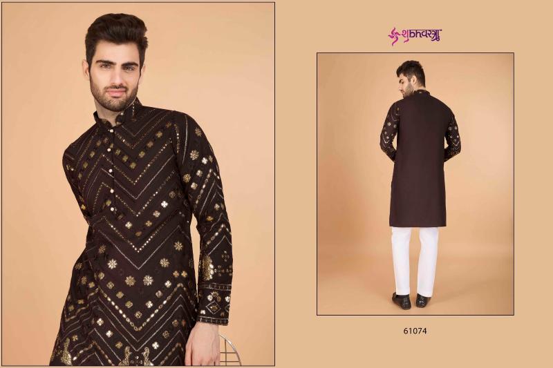 heritage vastra by shubhvastra viscose rayon full stitch exclusive mens kurta