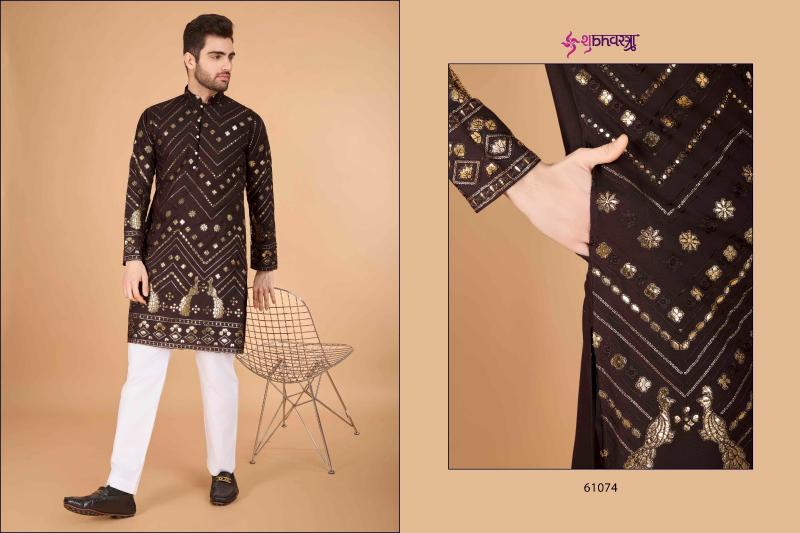 heritage vastra by shubhvastra viscose rayon full stitch exclusive mens kurta
