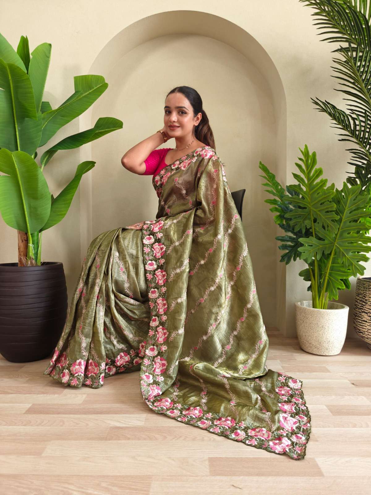 pr kc 3071 crush silk launch party wear shop glamorous styles sarees 