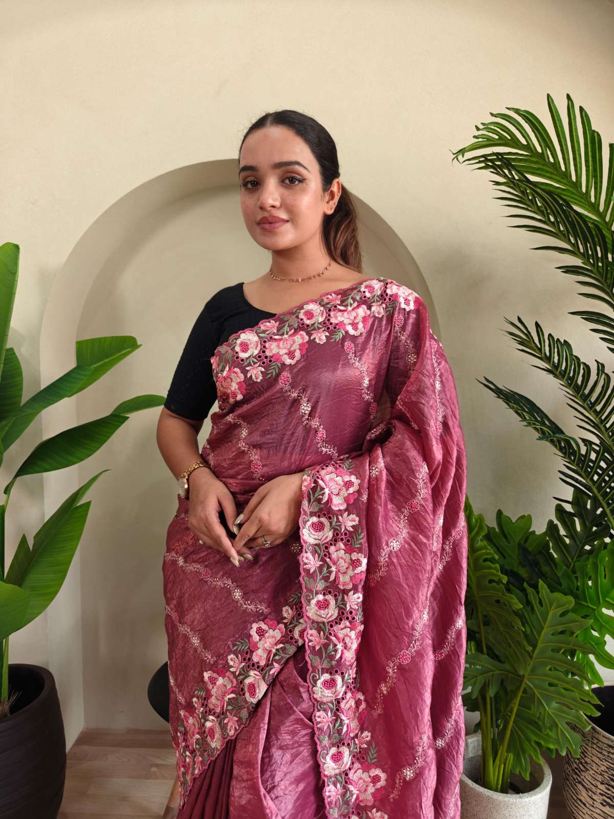 pr kc 3071 crush silk launch party wear shop glamorous styles sarees 