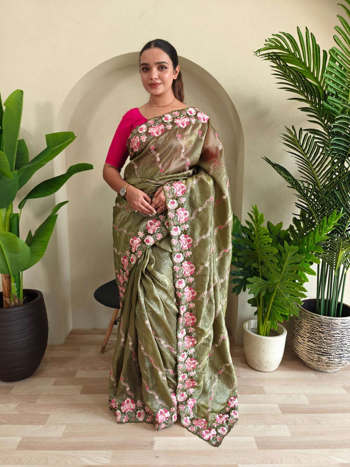 pr kc 3071 crush silk launch party wear shop glamorous styles sarees 