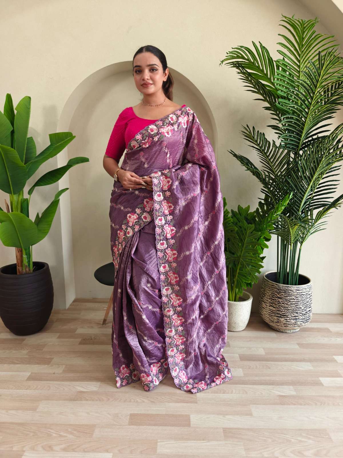 pr kc 3071 crush silk launch party wear shop glamorous styles sarees 