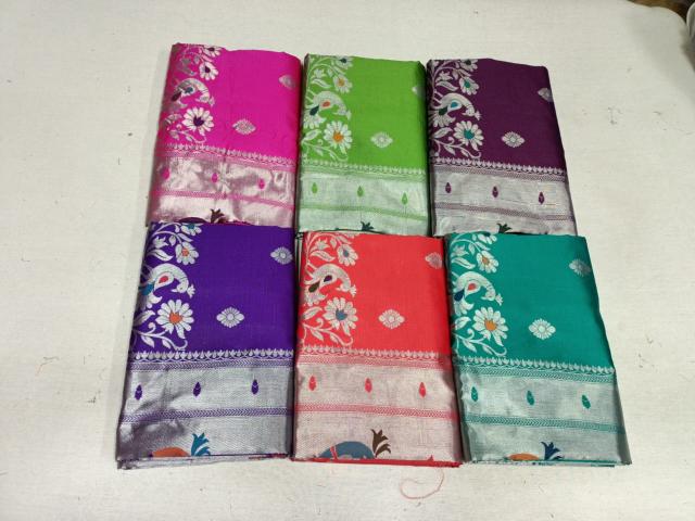 pr paithani silk 6 colors matching designer sarees 