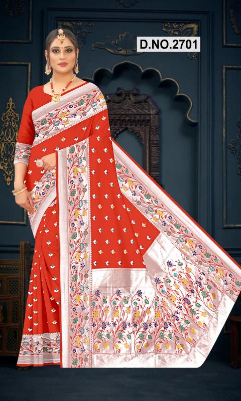 pr paithani silk 6 colors matching designer sarees 