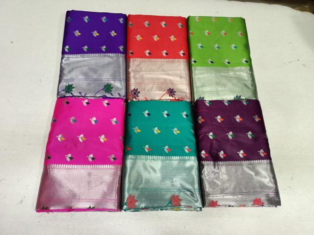 pr paithani silk 6 colors matching designer sarees 