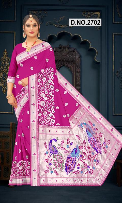 pr paithani silk 6 colors matching designer sarees 