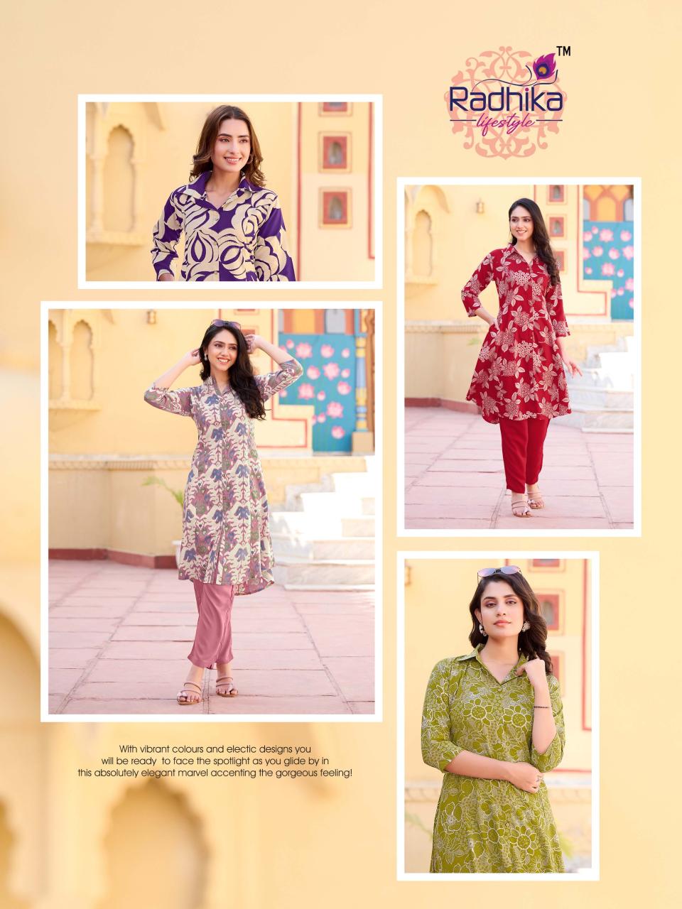 radhika lifestyle zalak vol 1 rayon readymade big size co-ord sets 