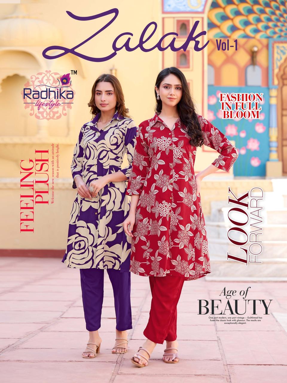 radhika lifestyle zalak vol 1 rayon readymade big size co-ord sets 
