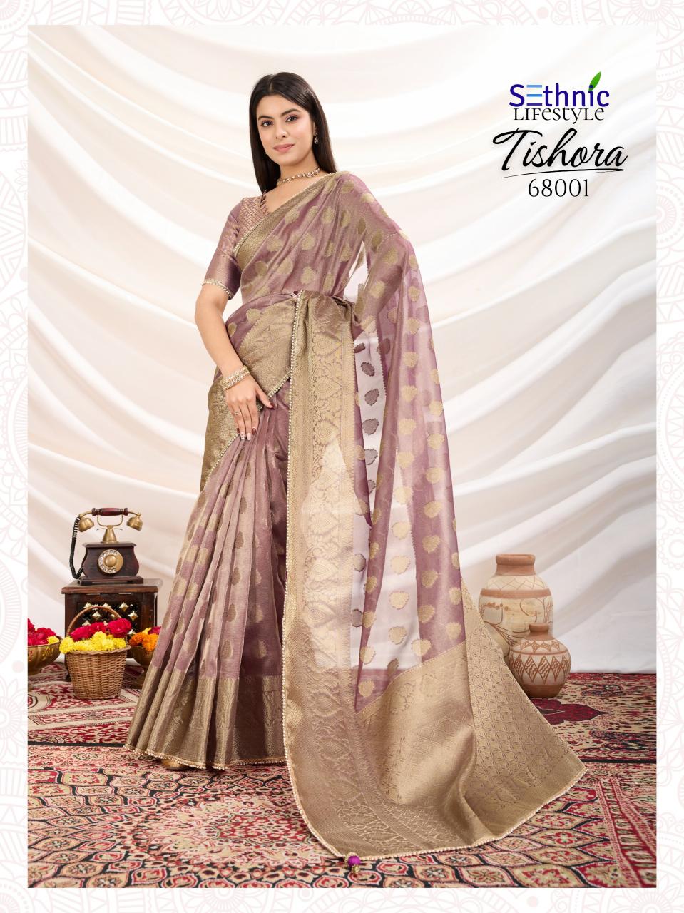 sethnic lifestyle tishora crush tissue silk shop trendy sarees 