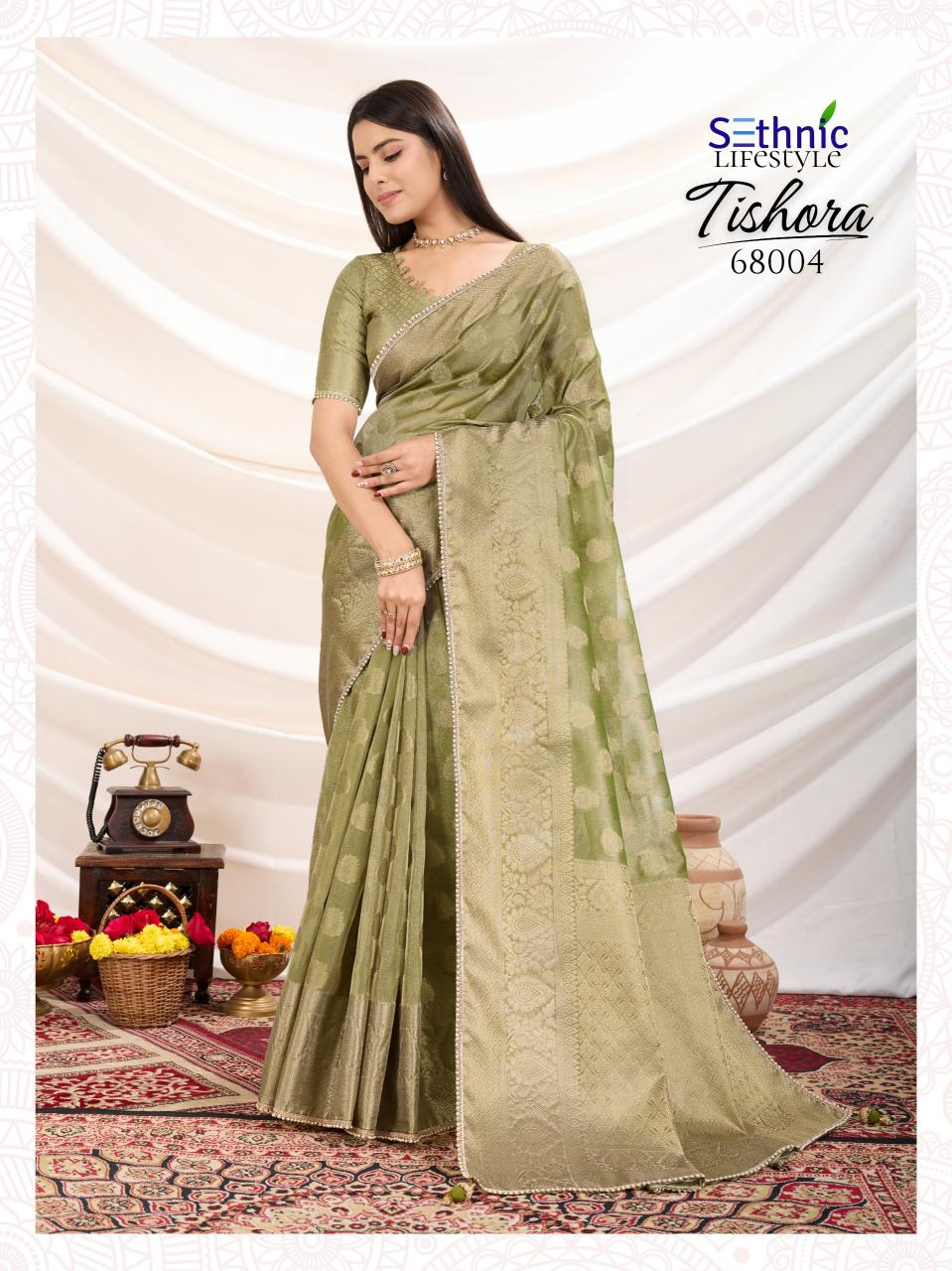 sethnic lifestyle tishora crush tissue silk shop trendy sarees 