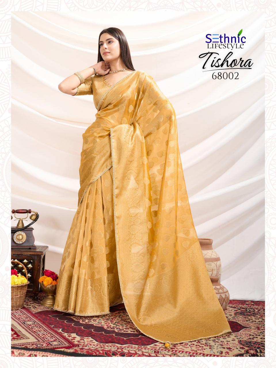 sethnic lifestyle tishora crush tissue silk shop trendy sarees 
