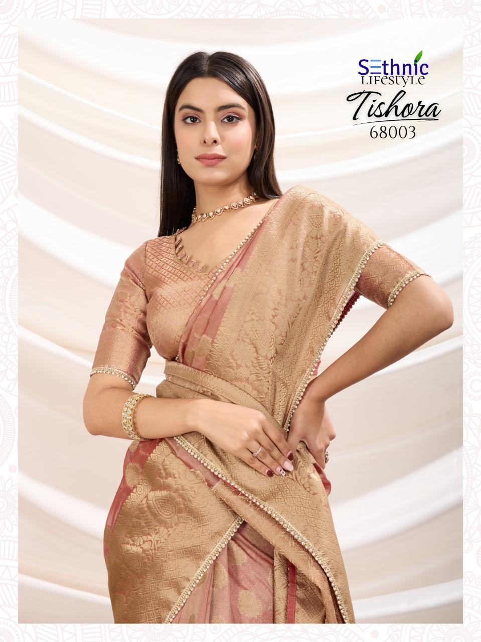 sethnic lifestyle tishora crush tissue silk shop trendy sarees 