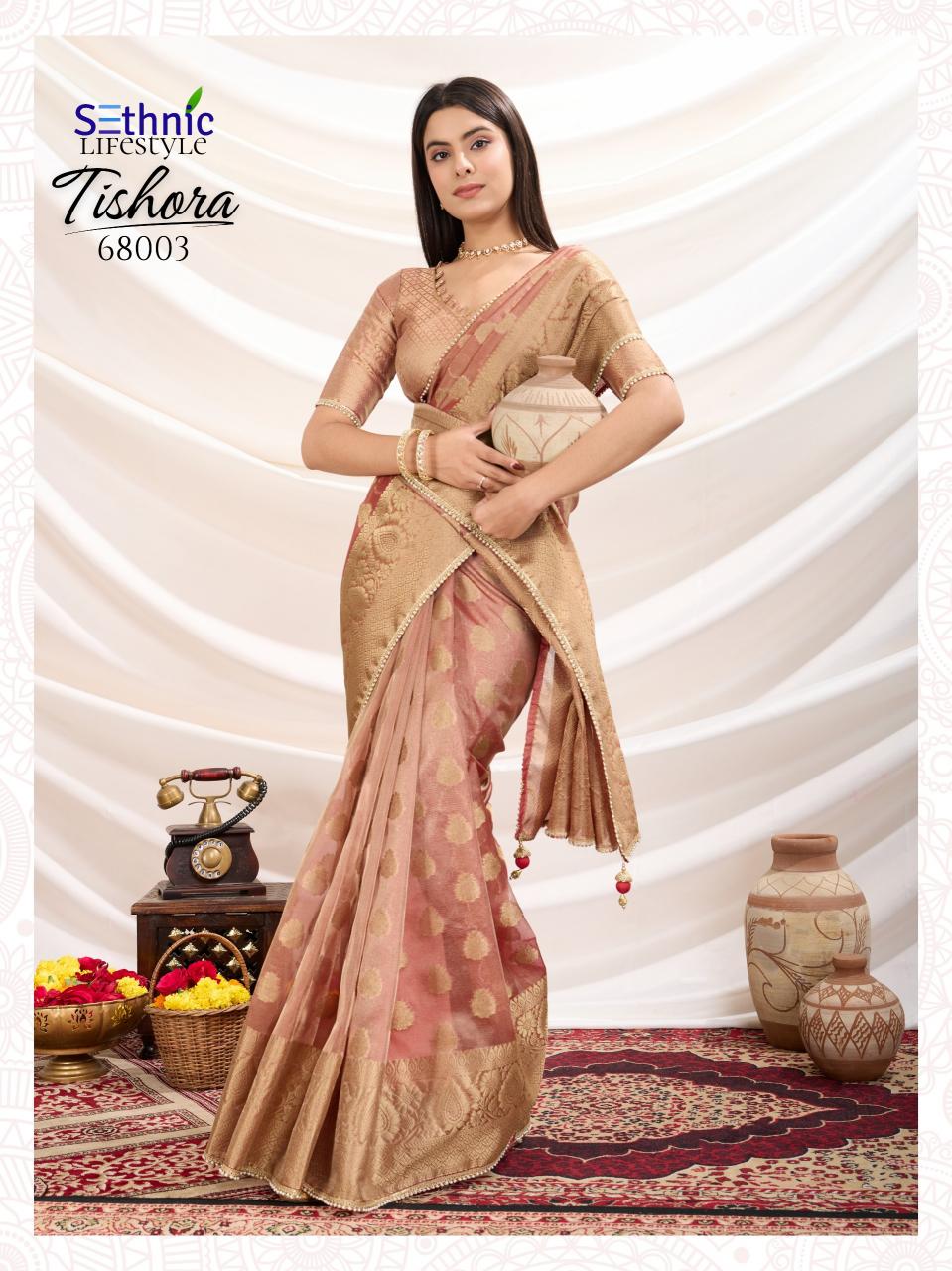 sethnic lifestyle tishora crush tissue silk shop trendy sarees 