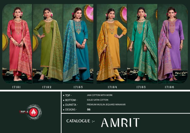 triple a amrit jam cotton readymade plus size shop trendy suit for womens 