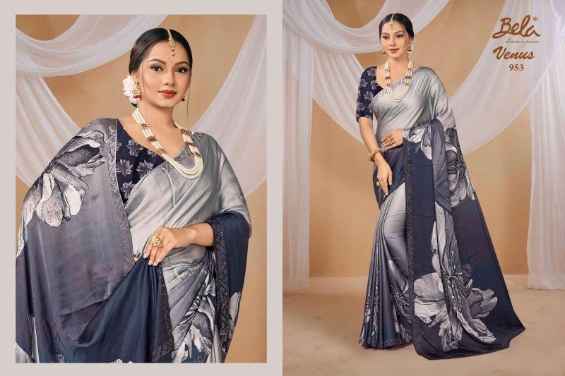 bela fashion venus satin print shop trendy saree exports 