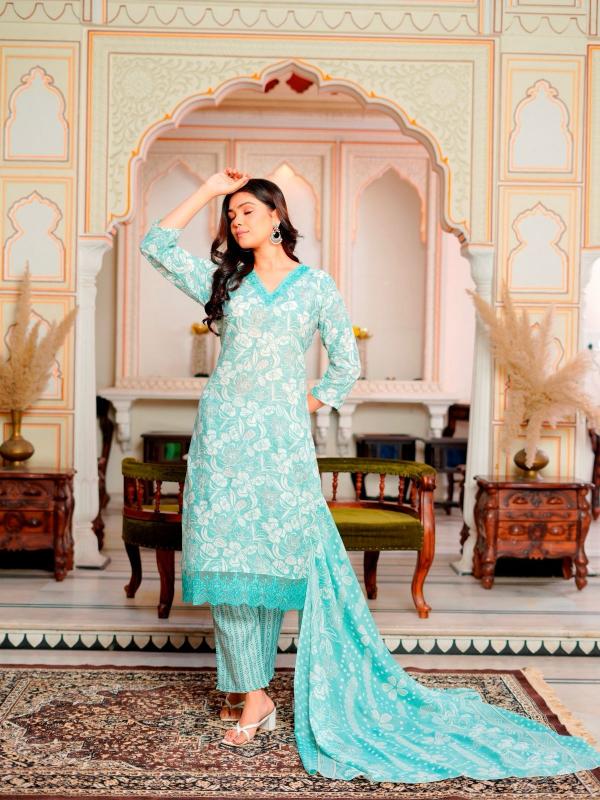 heritage cotton heavy work readymade classic 3 pcs dress supplier 