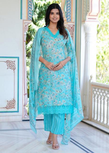 heritage cotton heavy work readymade classic 3 pcs dress supplier 