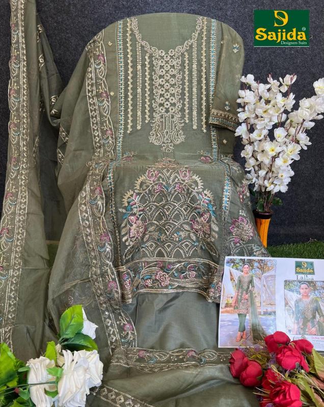 laiba vol 1 by sajida designer readymade big size organza pakistani 3pcs dress