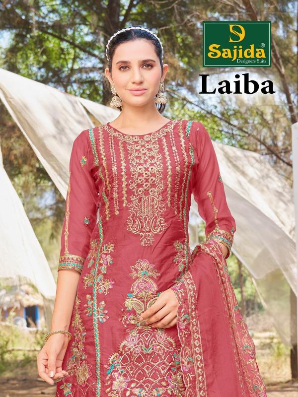 laiba vol 1 by sajida designer readymade big size organza pakistani 3pcs dress