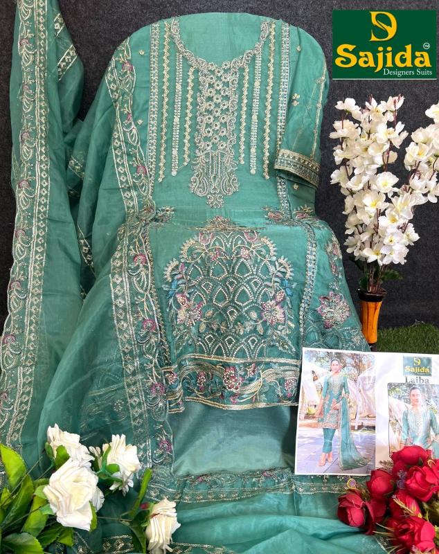 laiba vol 1 by sajida designer readymade big size organza pakistani 3pcs dress
