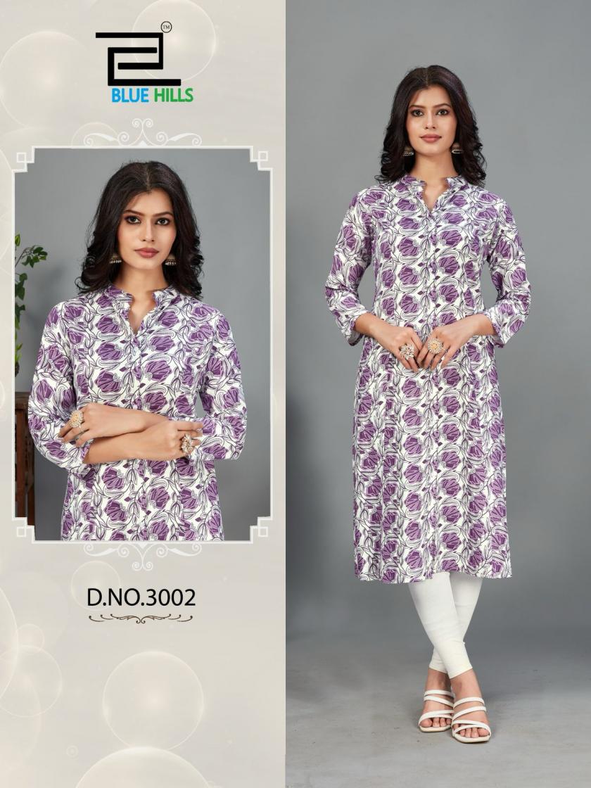 maher vol 3 by blue hills rayon readymade big size long kurti exports 