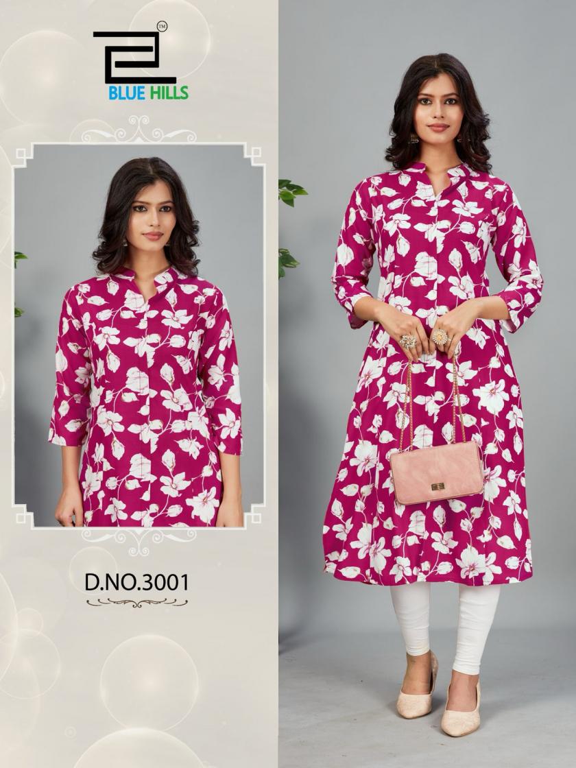 maher vol 3 by blue hills rayon readymade big size long kurti exports 