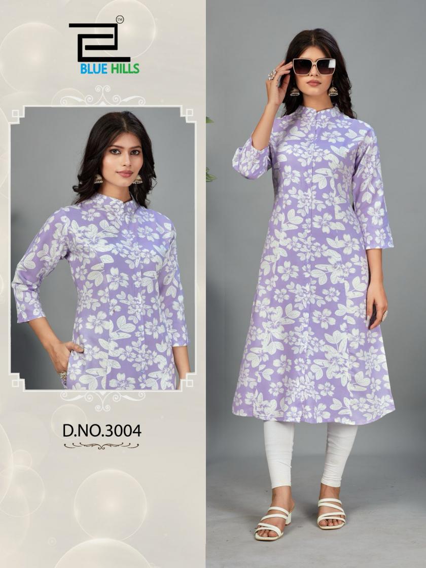 maher vol 3 by blue hills rayon readymade big size long kurti exports 
