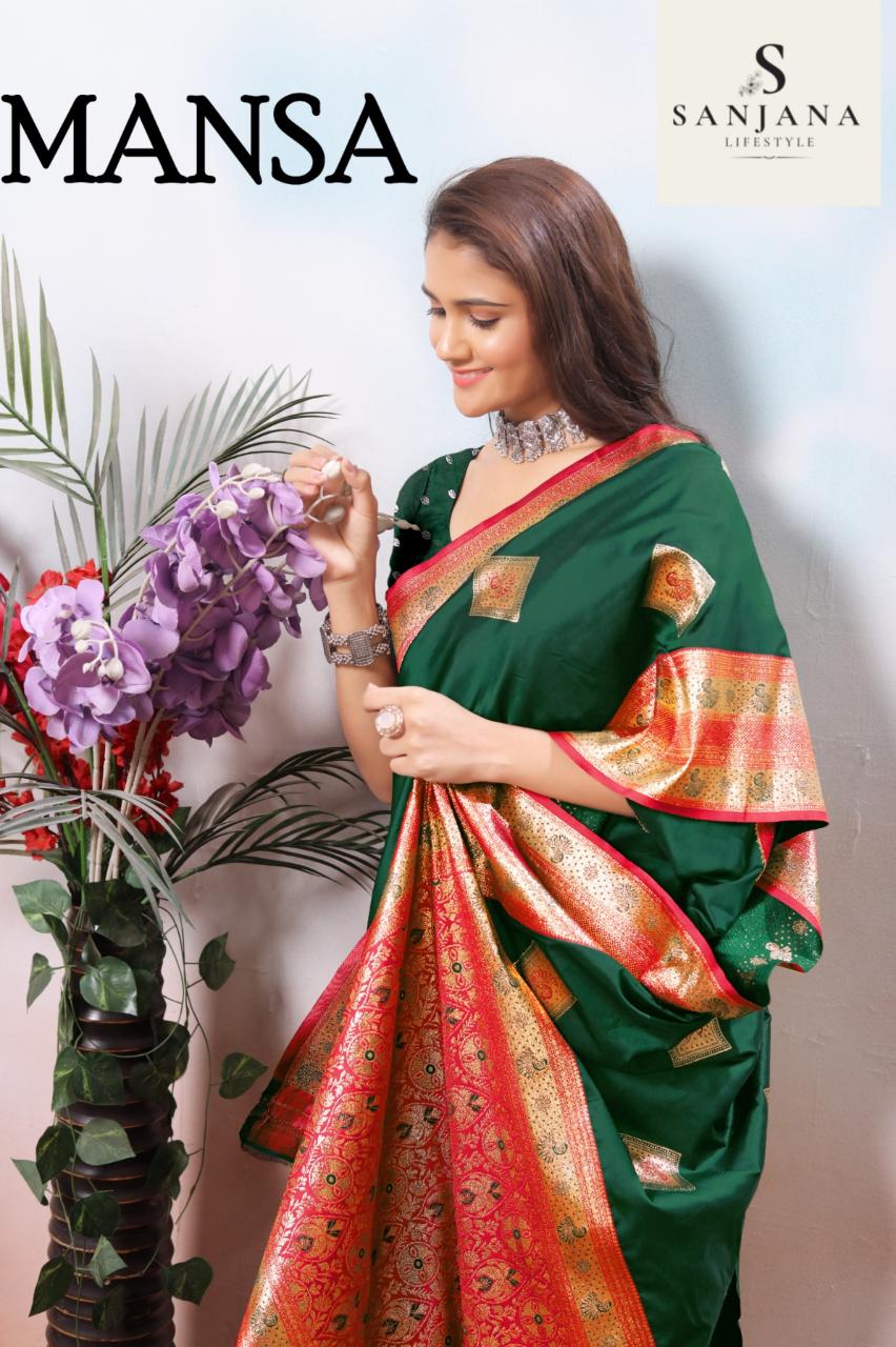 mansa 9743a-9743h silk shop trendy saree exports 