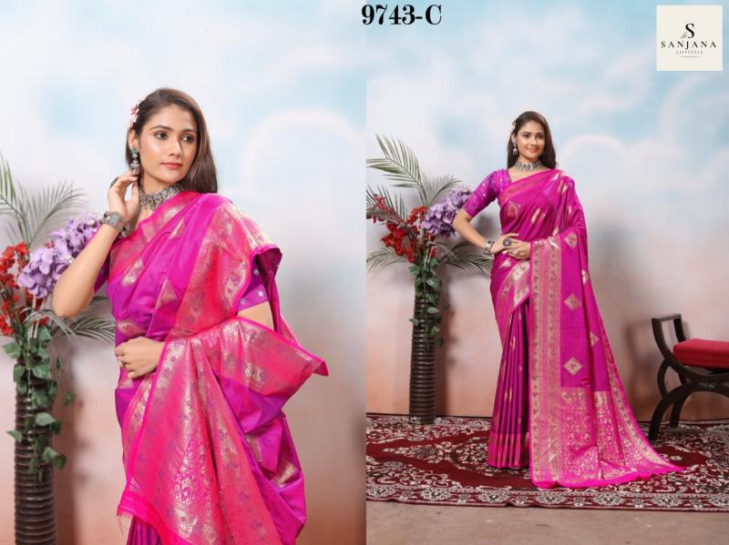 mansa 9743a-9743h silk shop trendy saree exports 