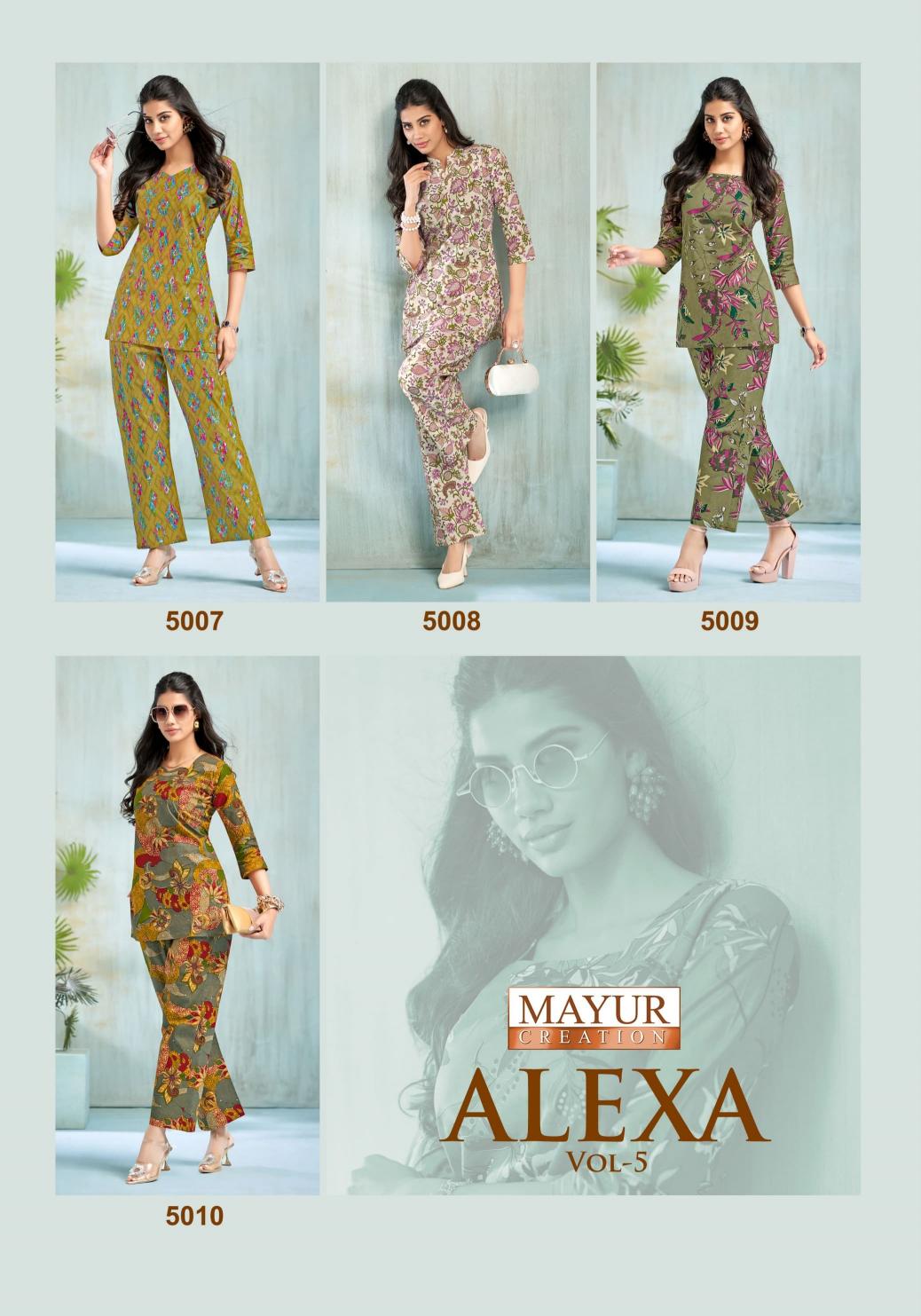 mayur creation alexa vol 5 readymade fashionable cotton cord-set online 