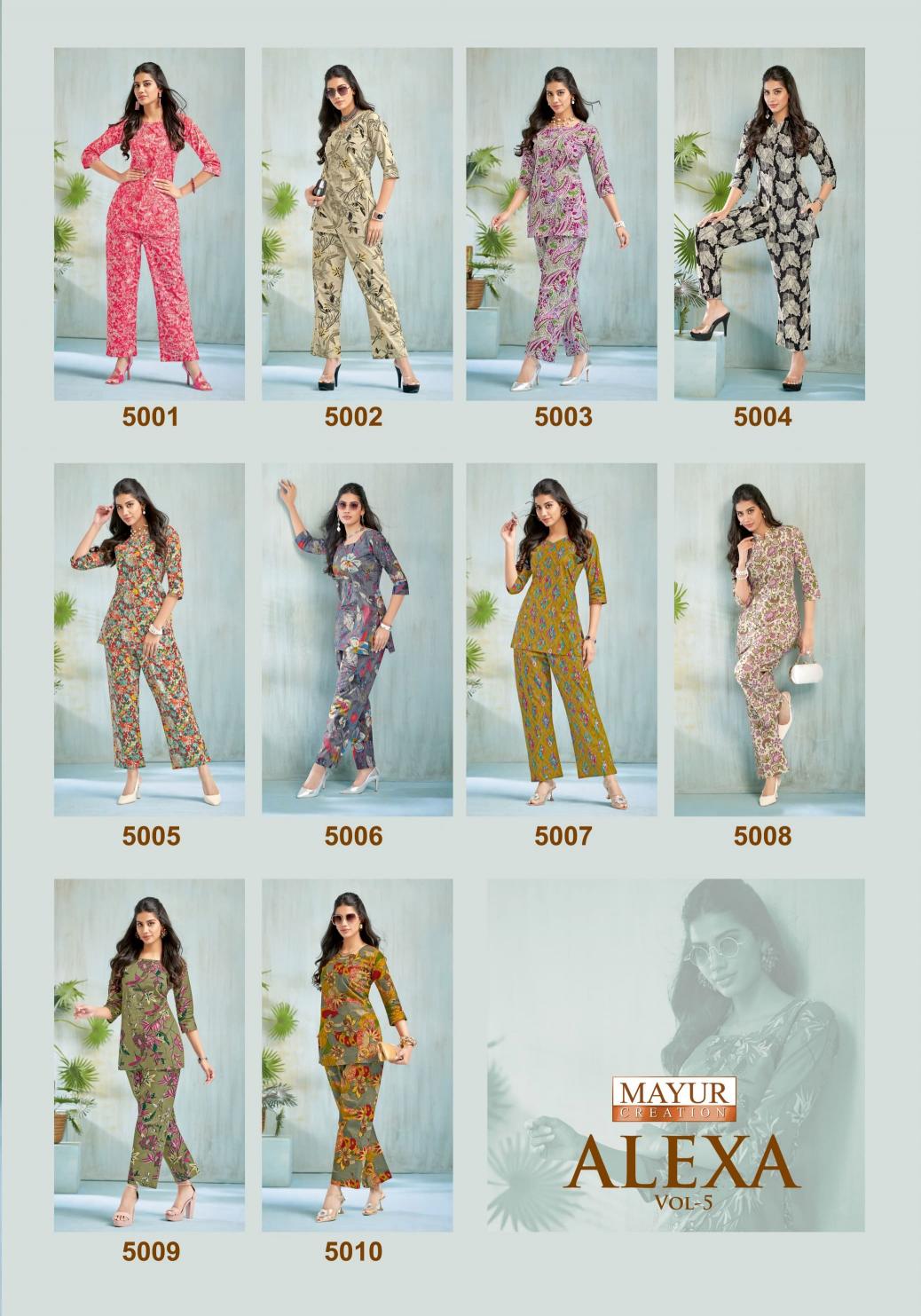 mayur creation alexa vol 5 readymade fashionable cotton cord-set online 